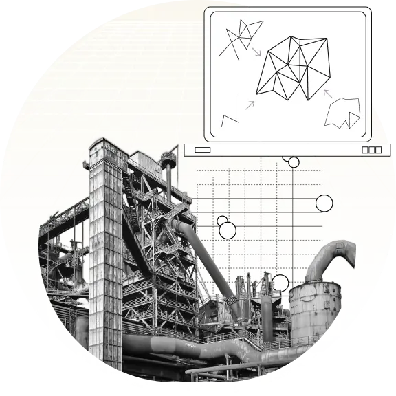 工場プラントのパイプライン